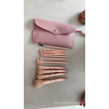 High Quality 12PCS Luxury Professional Matte Plating Rose Gold Makeup Brushes With Travel Portable Bag Cosmetic Brush Set